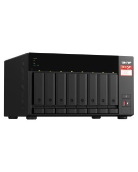 Zestaw Qnap TS-873A-SW5T (TS-873A-8G + switch QSW-1105-5T 5x2.5GbE), Tower, 8 x 2.5"/3.5" SATA, AMD Ryzen V1500B 4C/8T, 8GB DDR4