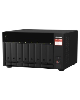 Zestaw Qnap TS-873A-SW5T (TS-873A-8G + switch QSW-1105-5T 5x2.5GbE), Tower, 8 x 2.5"/3.5" SATA, AMD Ryzen V1500B 4C/8T, 8GB DDR4