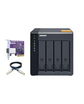 Qnap TL-D400S Expansion unit, Tower, 4x 2.5/3.5" SATA ,with a QXP-400eS-A1164 PCIe SATA host card and 1 SFF-8088 to SFF-8088