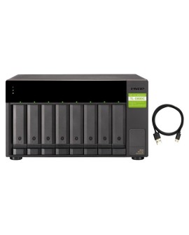 Qnap TL-D800C Expansion unit, Towerm, USB-C 3.1 Gen2 10Gbps JBOD expansion unit  with a 1-meter USB-C to USB-A 3.1 Gen2 cable.