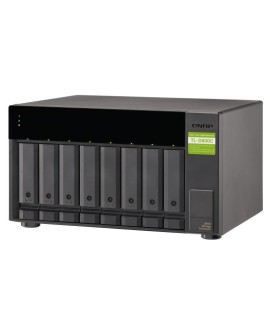 Qnap TL-D800C Expansion unit, Towerm, USB-C 3.1 Gen2 10Gbps JBOD expansion unit  with a 1-meter USB-C to USB-A 3.1 Gen2 cable.