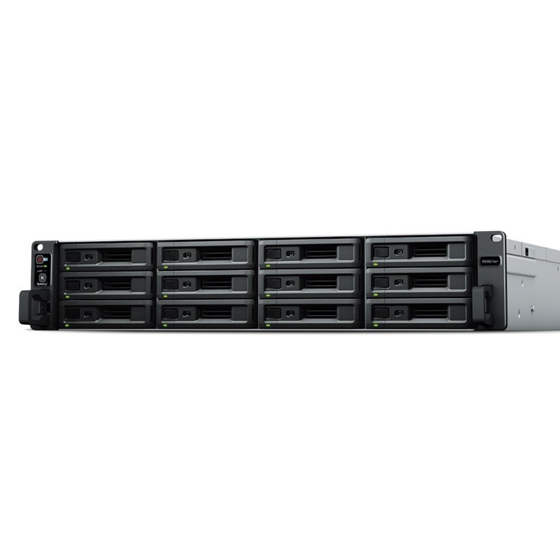 NAS Synology RS3621xs+ 2U RACK 12x (3.5" SATA HDD/2.5" SATA SSD) Intel Xeon D-1541 8 GB DDR4 ECC UDIMM (max. 64GB), 4x 1GbE