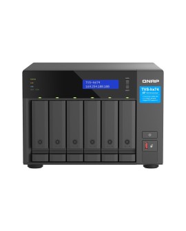 Qnap TVS-h674-i3-16G, Tower, 6 x 2.5"/3.5" SATA, Intel Core i3-12100 4C/8T, 16GB DDR4 SODIMM (Max. 128GB), 2 x 2.5GbE, Single