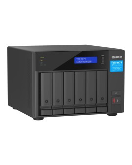 Qnap TVS-h674-i3-16G, Tower, 6 x 2.5"/3.5" SATA, Intel Core i3-12100 4C/8T, 16GB DDR4 SODIMM (Max. 128GB), 2 x 2.5GbE, Single