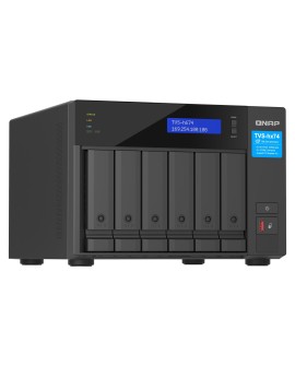 Qnap TVS-h674-i3-16G, Tower, 6 x 2.5"/3.5" SATA, Intel Core i3-12100 4C/8T, 16GB DDR4 SODIMM (Max. 128GB), 2 x 2.5GbE, Single
