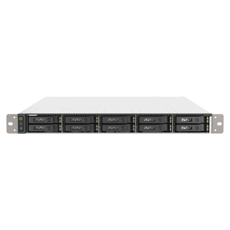 Qnap TS-h1090FU-7232P-64G, 1U, 12 x 2.5" U.2 NVMe PCIe/SATA, AMD EPYC 7232P 8C/16T, 64GB RDIMM DDR4 (Max. 1TB), 2 x 25GbE SFP28,