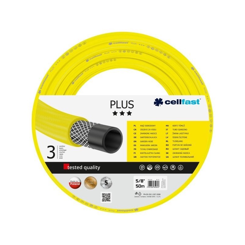 CELLFAST PLUS wąż ogrodowy 50 m Nad ziemią Żółty