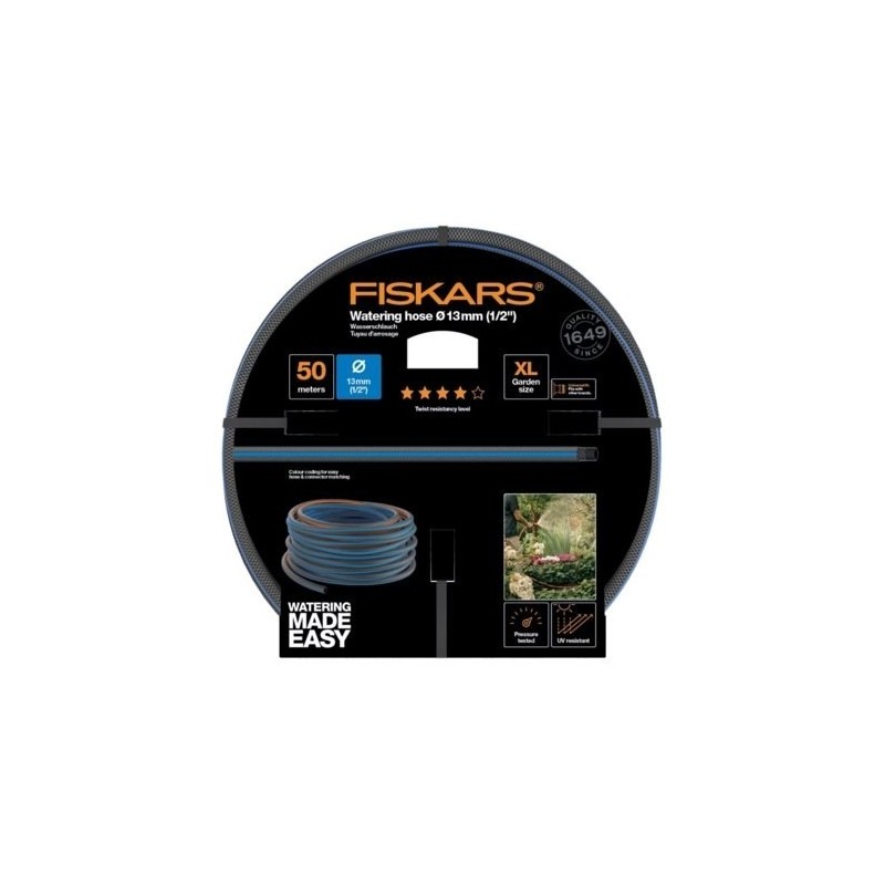 Fiskars 1027106 wąż ogrodowy 50 m Nad ziemią Niebieski, Szary