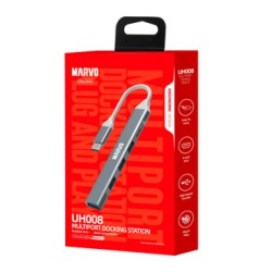 USB (3.0) hub 5-port, UH008, metalowy, Marvo
