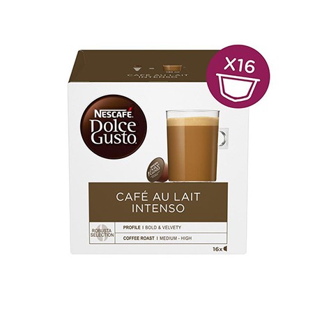 Kapsułki kawy Nescafé Dolce Gusto café au lait, intenso, 3x16 kapsułek, hurtowe opakowania kartonowe