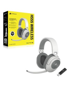 Corsair HS55 WIRELESS Zestaw słuchawkowy Bezprzewodowy Opaska na głowę Gaming Bluetooth Biały