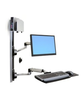 Ergotron LX WALLMOUNT SYSTEM W/CPU HOLD/MED SILV CPU HOLD 32IN 2.3-11KG
