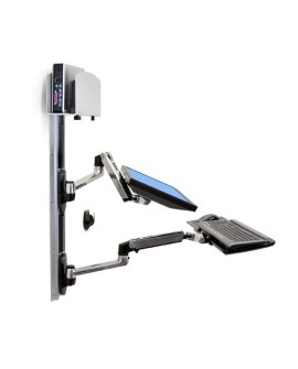Ergotron LX WALLMOUNT SYSTEM W/CPU HOLD/MED SILV CPU HOLD 32IN 2.3-11KG