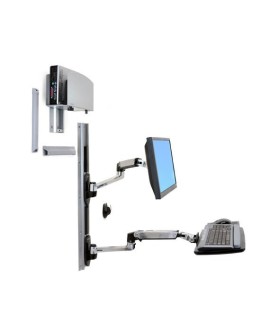 Ergotron LX WALLMOUNT SYSTEM W/CPU HOLD/MED SILV CPU HOLD 32IN 2.3-11KG