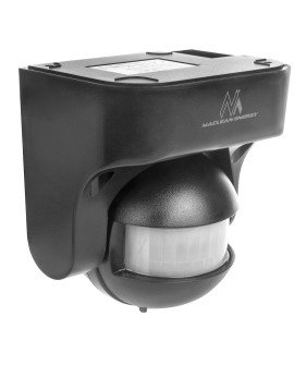MACLEAN CZUJNIK RUCHU PIR, PODCZERWIEŃ, IP44, SZARY, ZASIĘG 12M, MAX. OBCIĄŻENIE 800/1200W MCE358 GR