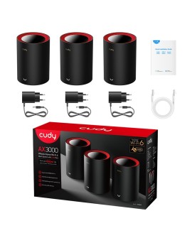 CUDY M3000(3-Pack) AX3000 Wi-Fi 6 Mesh 2.5G