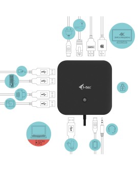 i-tec USB-C HDMI DP Docking Station + Power Delivery 100W