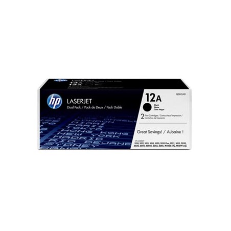 HP oryginalny toner Q2612AD, HP 12A, black, 4000 (2x2000)s, dual pack, 2szt, EOL