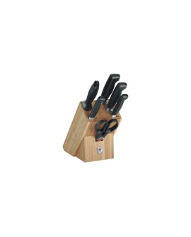 Zestaw noży ZWILLING Four Star 35068-002-0 (Blok do noży, Nożyce x 1, Nóż do warzyw i owoców (10 cm), Nóż do wędlin (16 cm), Nóż