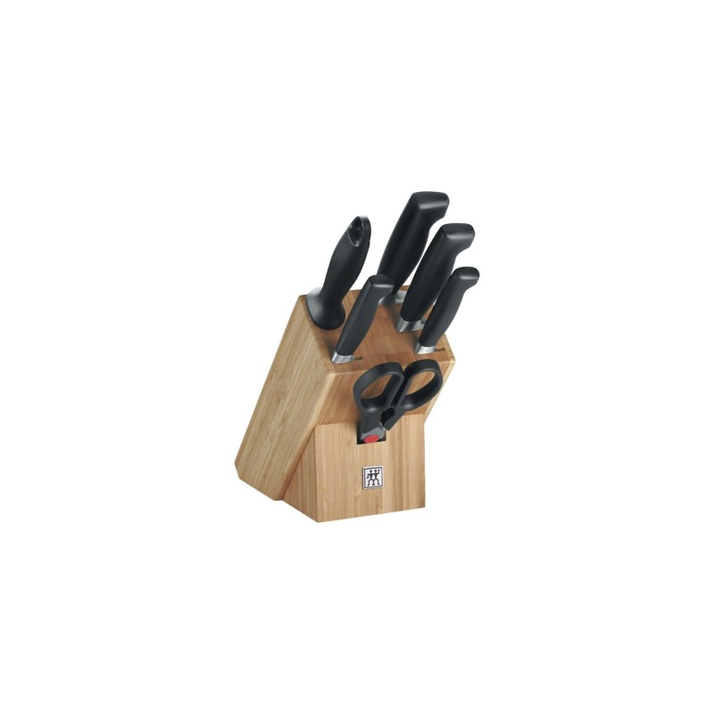 Zestaw noży ZWILLING Four Star 35068-002-0 (Blok do noży, Nożyce x 1, Nóż do warzyw i owoców (10 cm), Nóż do wędlin (16 cm), Nóż