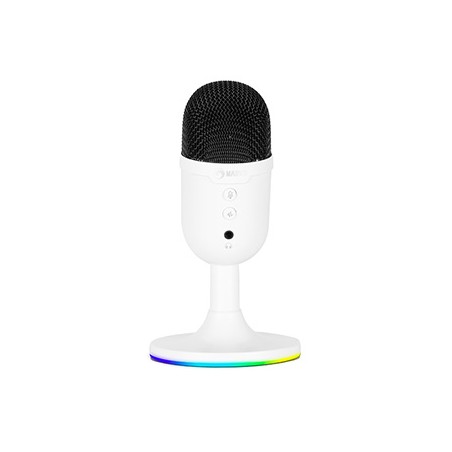 Marvo, gamingowy mikrofon, MIC-06, biała, Podświetlenie RGB, wejście słuchawkowe