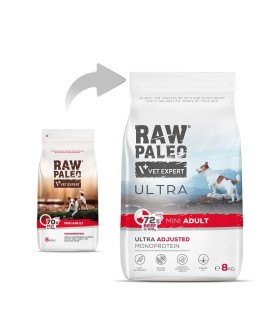 VetExpert Raw Paleo Ultra Beef Mini Adult - Karma sucha dla psów - 8kg