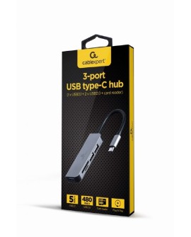 GEMBIRD MULTI ADAPTER USB TYP-C 5W1 (HUB + HDMI + PD + DŹWIĘK STEREO) SREBRNY