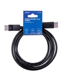Kabel SAVIO CL-136 (DisplayPort M - DisplayPort M 2m kolor czarny)