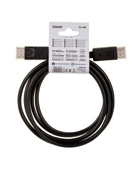 Kabel SAVIO CL-136 (DisplayPort M - DisplayPort M 2m kolor czarny)