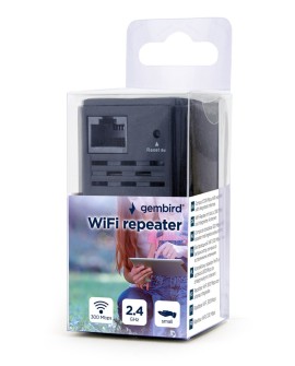 GEMBIRD WIFI REPEATER MINI WNP-RP300-03-BK B/G/N300 + GNIAZDO RJ45, DO GNIAZDKA 230V, CZARNY