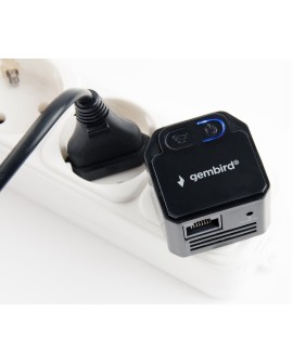 GEMBIRD WIFI REPEATER MINI WNP-RP300-03-BK B/G/N300 + GNIAZDO RJ45, DO GNIAZDKA 230V, CZARNY