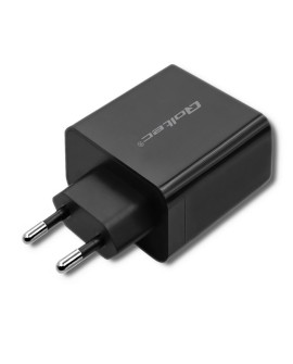 QOLTEC ŁADOWARKA SIECIOWA 42W | 5-20V | 2.25-3A | USB TYP C PD | USB | CZARNA