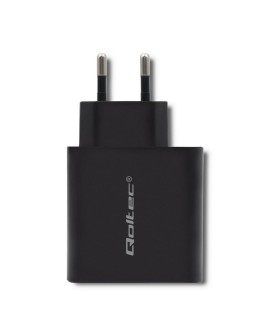 QOLTEC ŁADOWARKA SIECIOWA 42W | 5-20V | 2.25-3A | USB TYP C PD | USB | CZARNA