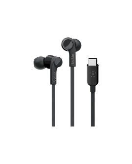 Belkin ROCKSTAR Słuchawki Przewodowa Douszny Połączenia/muzyka USB Type-C Czarny