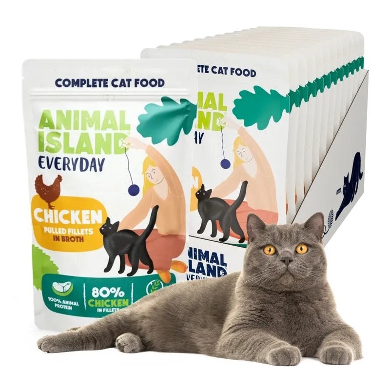 ANIMAL ISLAND Kurczak w filecie - Karma mokra dla kotów - 12x85g