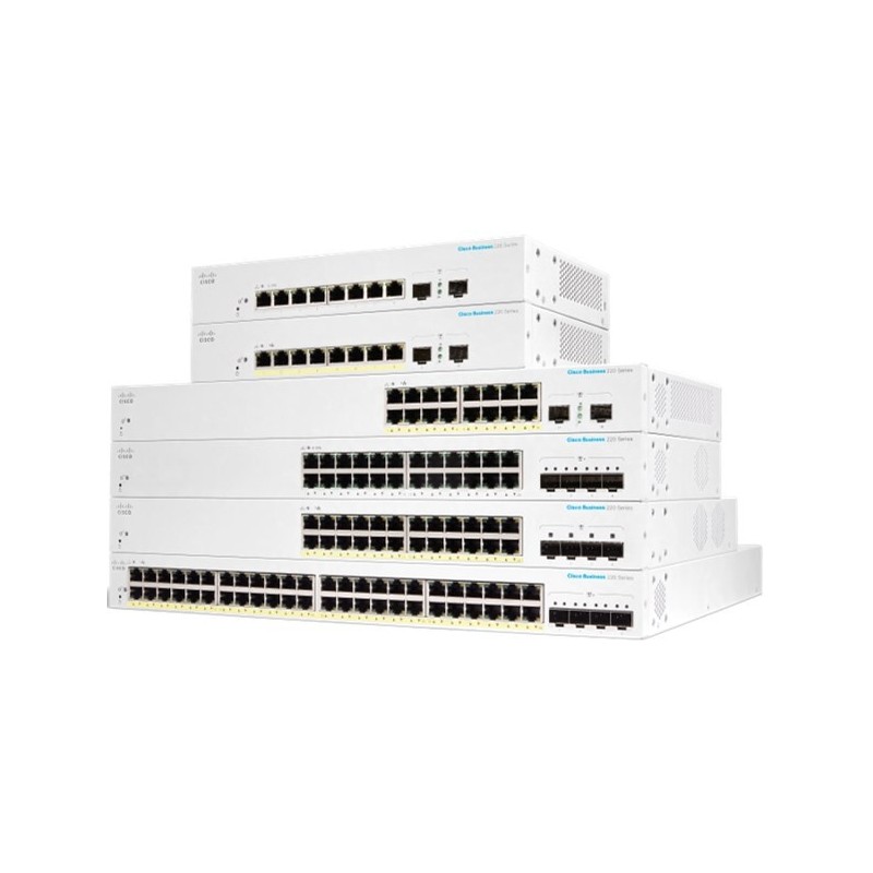 Cisco CBS220-48P-4X-EU łącza sieciowe Zarządzany L2 Gigabit Ethernet (10/100/1000) Obsługa PoE Biały