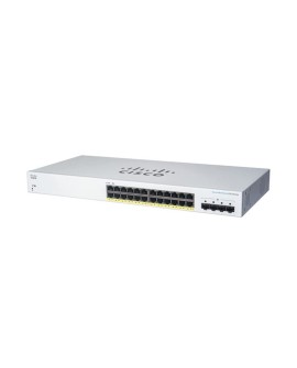 Cisco CBS220-24FP-4G łącza sieciowe Zarządzany L2 Gigabit Ethernet (10/100/1000) Obsługa PoE Biały