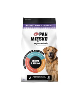 PAN MIĘSKO Specjalne potrzeby Dental & Senior (senior) chrupki M - Karma sucha dla psa - 3kg
