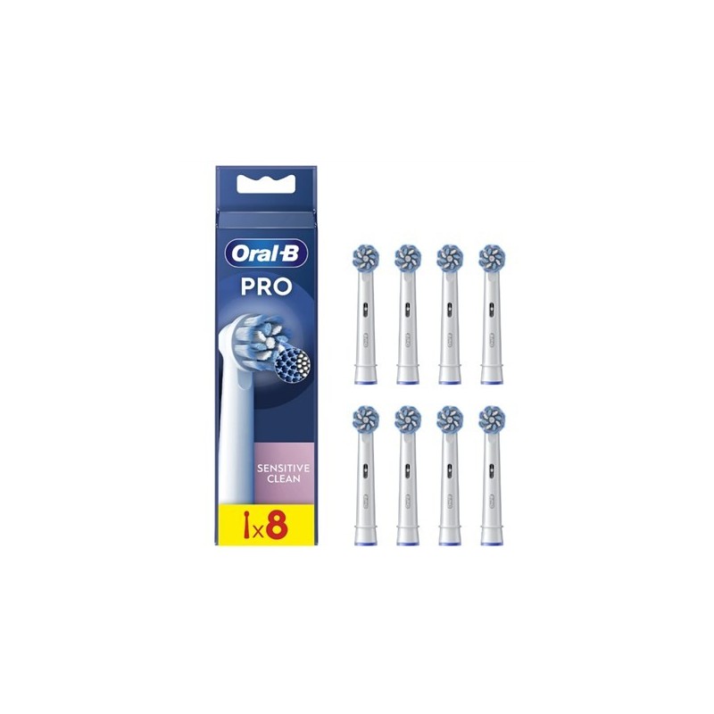 Braun Oral-B EB60-8 Jautrus Clean Pro Dantu Šepetelio Galvutes, 8 Vnt.