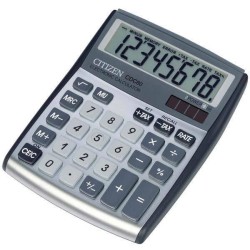 Kalkulator 135x108x24mm CITIZEN Design Line CDC80WB srebrny solarne+bateria GP189
