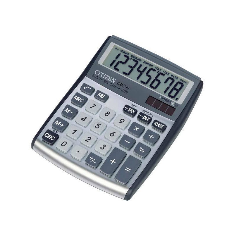 Kalkulator 135x108x24mm CITIZEN Design Line CDC80WB srebrny solarne+bateria GP189
