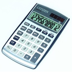 Kalkulator kieszonkowy 120x72x9mm CITIZEN Design Line CPC112BKWB czarny solarne+bateria GP76A