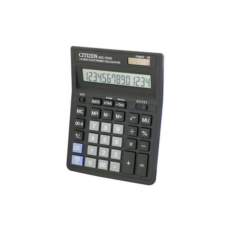 Kalkulator 199x153x31mm CITIZEN Business Pro Line SDC554S czarny solarne+bateria GP189