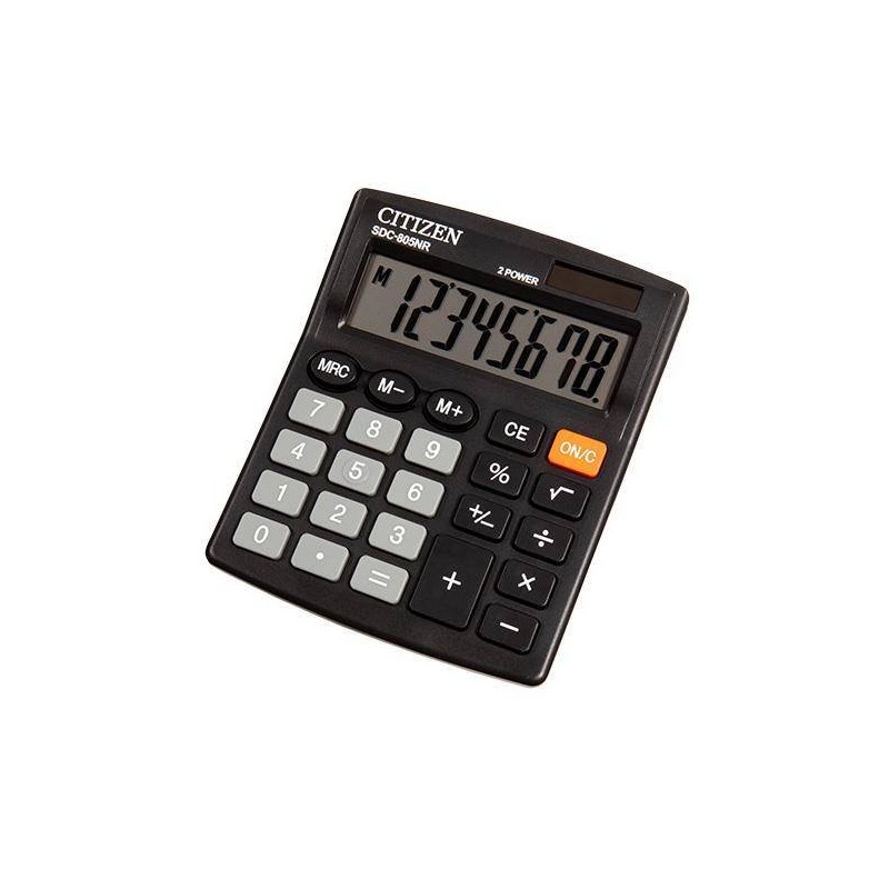 Kalkulator 120x105x21mm CITIZEN Business Pro Line SDC805NR czarny solarne+bateria LR1130