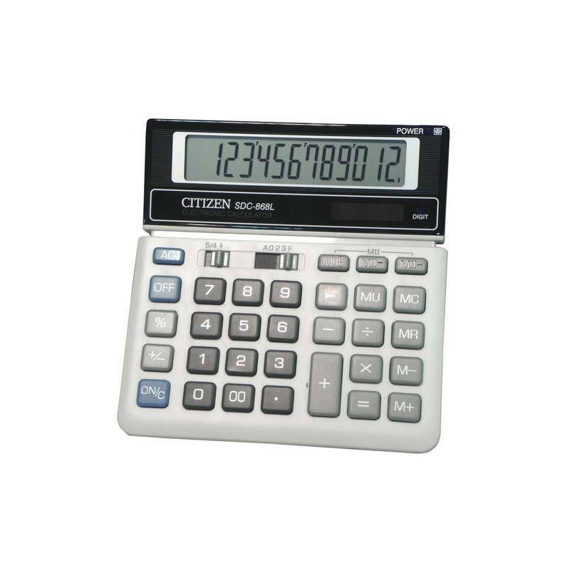 Kalkulator 154x152x29mm CITIZEN Business Pro Line SDC868L biało-czarny solarne+bateria CR2038