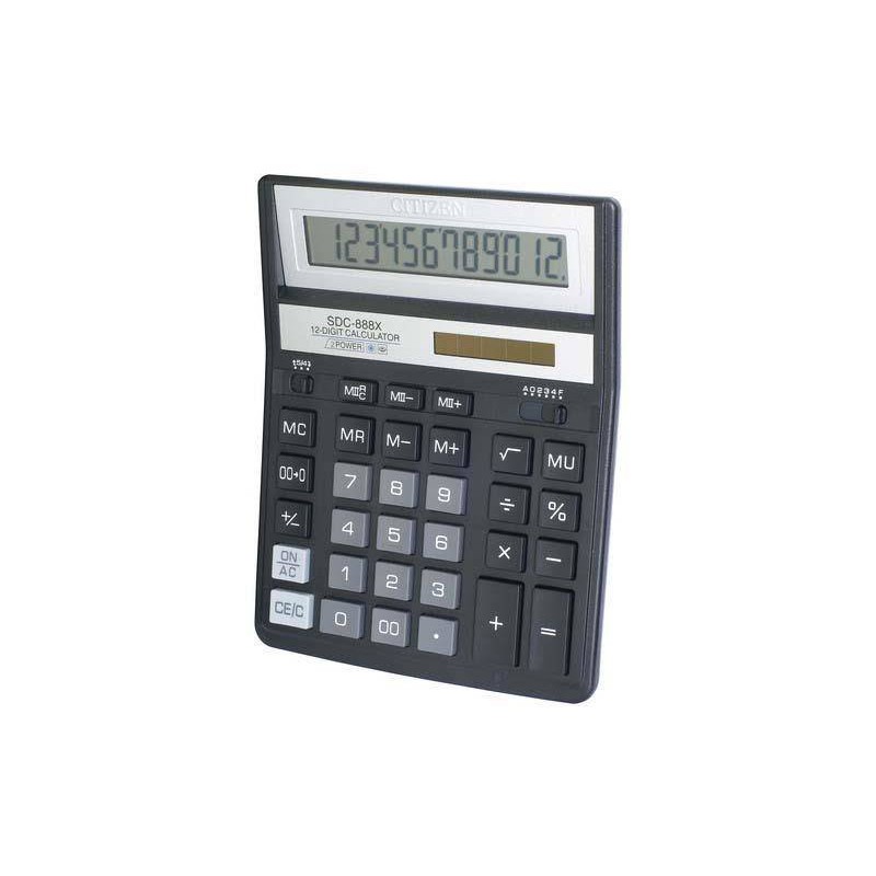 Kalkulator 203x158x31mm CITIZEN Business Pro Line SDC888XBK czarny solarne+bateria CR2032
