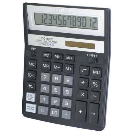 Kalkulator 203x158x31mm CITIZEN Business Pro Line SDC888XBK czarny solarne+bateria CR2032