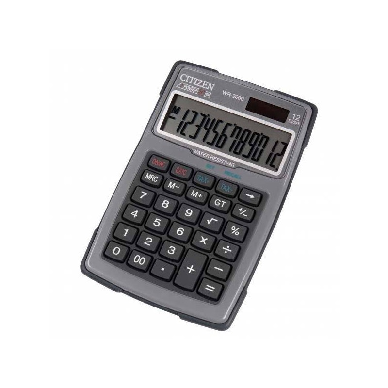 Kalkulator 150x103x38mm CITIZEN Business Pro Line WR3000GY szary solarne+bateria LR44