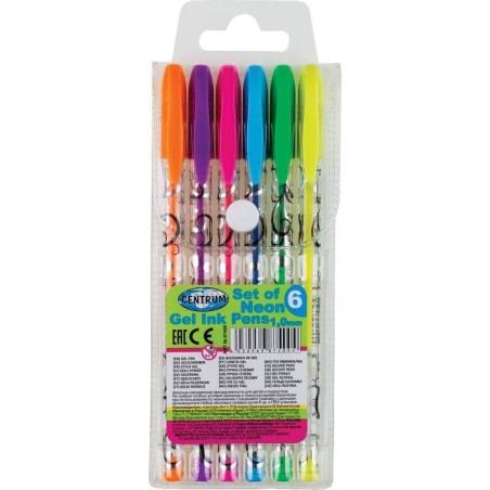 Długopisy żelowy PVC CENTRUM NEON 87400 neon*6 1.0mm 6szt