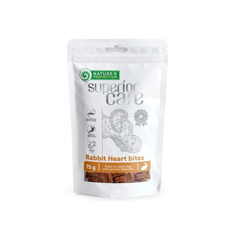 Nature's Protection SC White Dogs Rabbit Heart Bites 75g dog